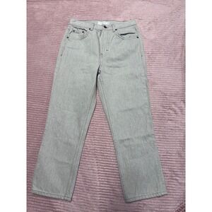 Topshop Editor Straight Leg Jeans Light Grey High Waisted W28 L30
